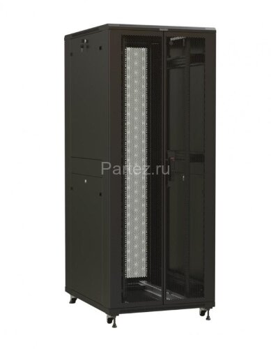 Шкаф напольный TTR-4261-DD-RAL9005 19дюйм 42U 2055х600х1000мм перед. и зад. распашные перфор. двери