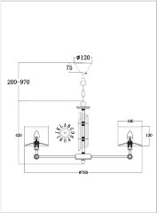 Подвесная люстра Maytoni MOD088PL-08BS