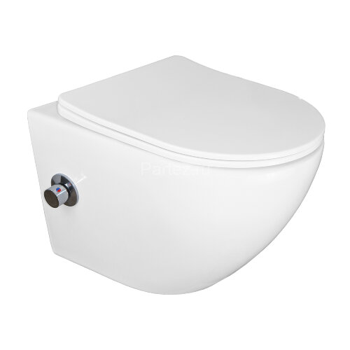 Унитаз подвесной c функцией биде Azario Allegro 360х490х360 безободковый, встроенный смеситель, крыш