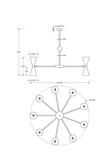 Потолочная люстра Maytoni MOD108PL-18GB