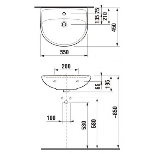 Раковина Jika Lyra 55