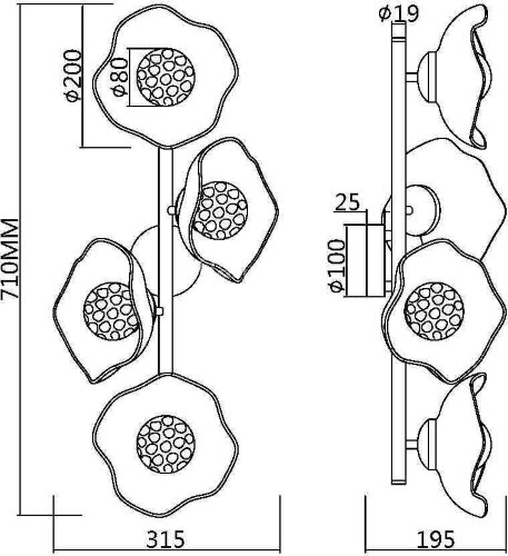 Бра Maytoni MOD207WL-04BS