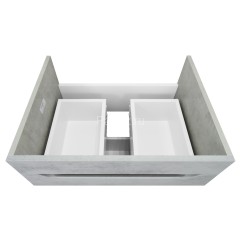 Комплект тумба Loranto Florena 60 600х470х810 напольная, с раковиной Azario Leon, светлый бетон (CS0