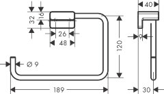 Кольцо для полотенца Hansgrohe AddStoris, полированное золото (41754990)
