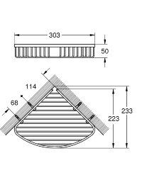 Полочка-корзинка Grohe Bau Cosmopolitan одинарная, угловая, хром (40663001)
