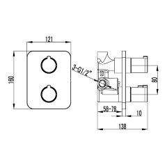 Смеситель Lemark Yeti LM7843C для душа, встраиваемый