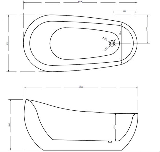 Акриловая ванна Gemy G9235