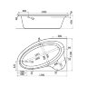 Ванна акриловая асимметричная Santek Эдера 170х100, левосторонняя, белая