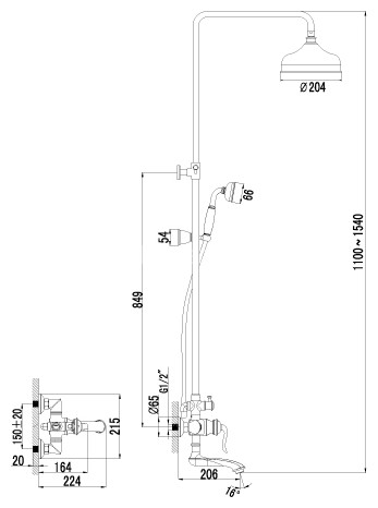 Смеситель Lemark Brava LM4762G для ванны и душа