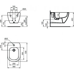 Биде подвесное Ideal Standard Tesi (T3552V3)