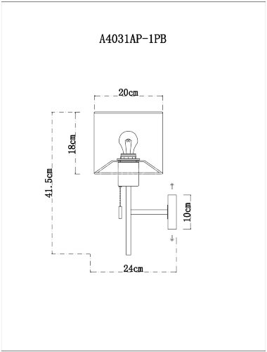 Бра Arte Lamp A4031AP-1PB