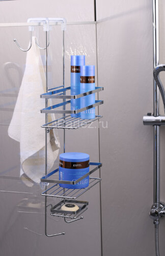 Полка прямоугольная Fixsen двухэтажная, хром (FX-871)