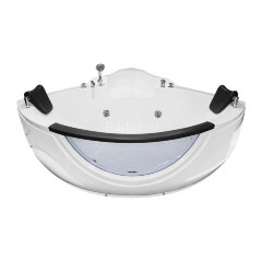 Ванна акриловая Loranto 1550х1550х750 угловая, с гидромассажем, для двух персон (CS-831N)