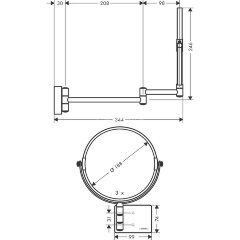Косметическое зеркало Hansgrohe , Хром (41791000)
