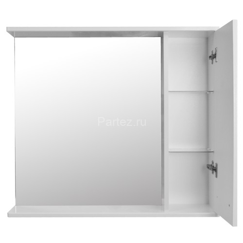 Зеркало-шкаф Loranto Дина 75, 750х700х140 правостороннее, белое (CS00049720)