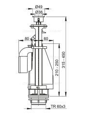 Сливной механизм Alcaplast, с двойной кнопкой, хром (A08A)
