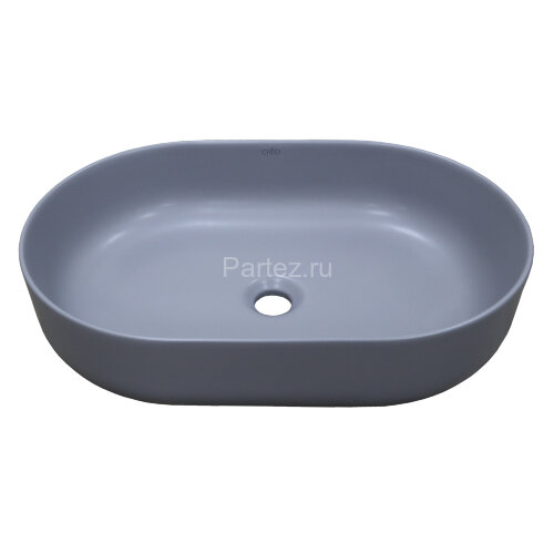 Раковина-чаша Creo Ceramique 580х380х140 накладная, овальная, керамика, серый матовый (PU4300SG)