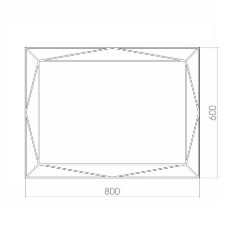 Зеркало Azario Креатив 800х600 LED подсветка с диммером, сенсор выкл (ФР-00001417)