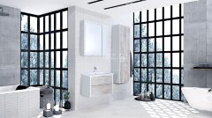 Зеркальный шкаф Roca Ronda, 70*14,5*78 см, с доводчиками, с розеткой, с сенсорным выключателем, бето