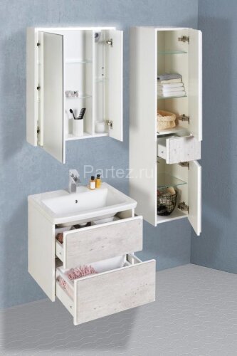 Зеркальный шкаф Roca Ronda, 70*14,5*78 см, с доводчиками, с розеткой, с сенсорным выключателем, бето