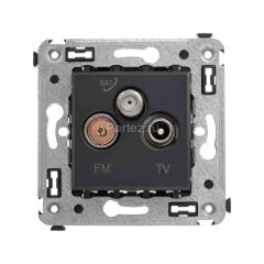 Розетка телевизионная TV/FM/SAT СП Avanti &quot;Черный матовый&quot; DKC 4412533