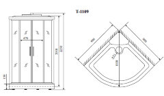 Timo Comfort T-8809 Fabric Glass душевая кабина (90*90*220), шт