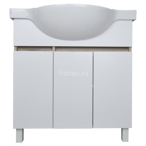 Комплект тумба Loranto Глория 80 Н 800х500х760 напольная с раковиной Teo 80, Дуб Кантри