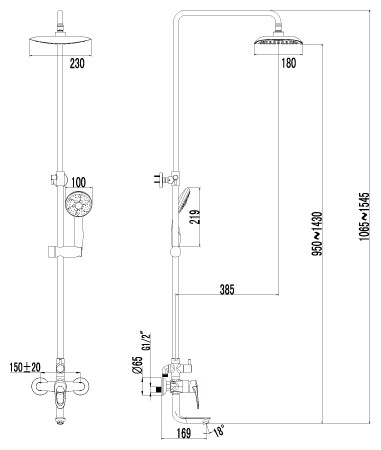 Смеситель Lemark Omega LM3162C для ванны и душа