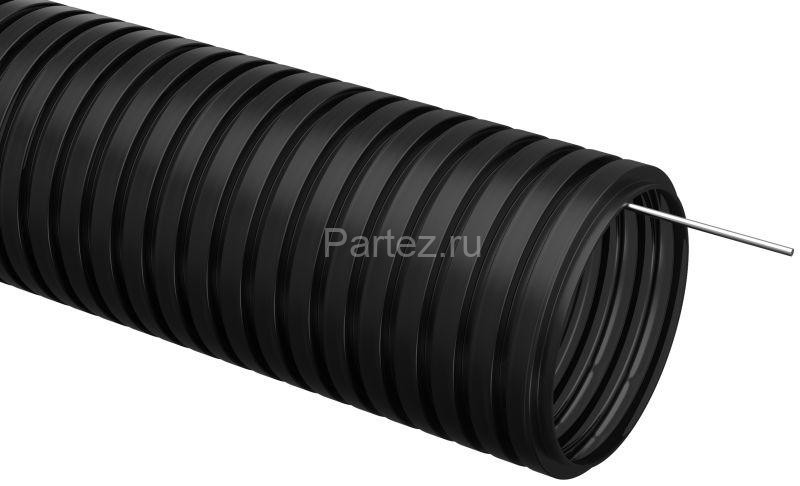 Труба гофрированная ПНД d25мм с протяжкой черн. (уп.25м) IEK CTG20-25-K02-025-1