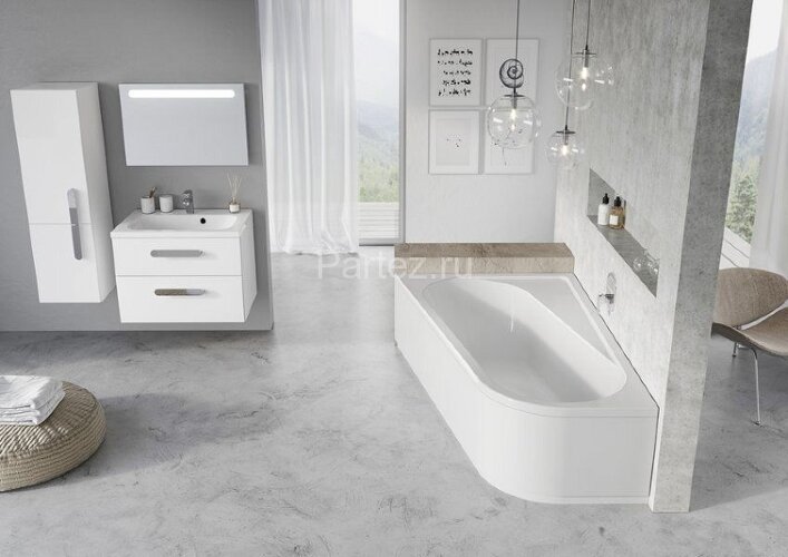 Ванна акриловая Ravak CHROME 160х105 L, белая