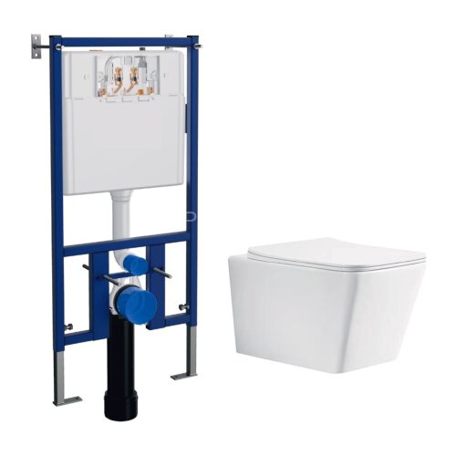 Сет LORANTO Инсталляция + Azario Boca Унитаз подвесной безободковый 52х36х37 (4501+AZ-2002)