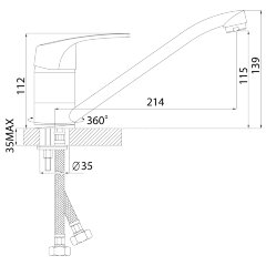 Смеситель Rossinka D40-21U для кухни