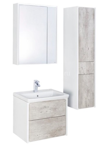 Шкаф-колонна Roca Ronda 32 L, 32 см, левый, бетон/белый глянец (Z.RU93.0.300.5)