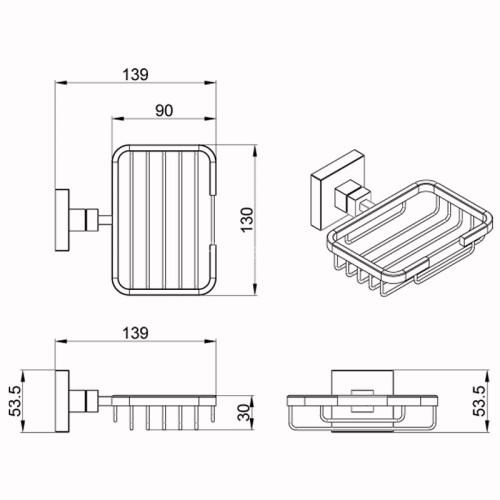 Мыльница Azario RINA, Хром (AZ-87009)