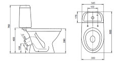 Унитаз-компакт Santeri Прайм напольный с сидением стандарт (1.P205.4.S00.00B.F)