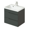 Комплект тумба Итана Alexa 60 (600х450х560) подвесная, с раковиной Clarissa 60, графит (CS00093214)