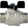 Кран шаровой полнопроходной НР/НР бабочка 1" Stout