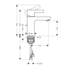 31060000 Metris S Смеситель для раковины, однорычажный