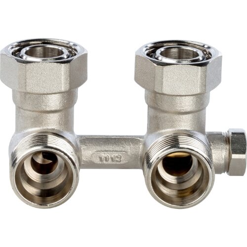 Узел нижнего подключения радиатора для однотрубной системы угловой 3/4" Stout