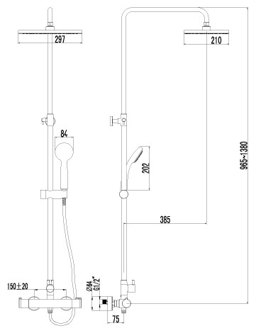Смеситель Lemark Yeti LM7860C для душа, термостатический