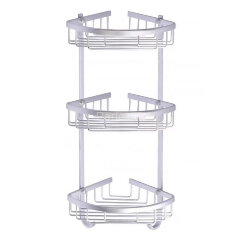 Полка угловая Azario трехэтажная, матовый хром (AZ-814-3)