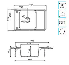 Кухонная мойка AQUATON Беллис 78, цвет жемчуг (1A725032BS240)
