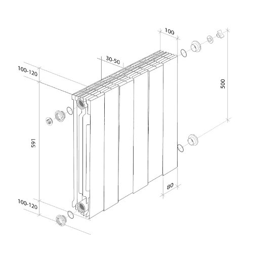 Биметаллический радиатор Royal Thermo PianoForte 500/100-6 (NoirSable)