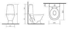 Унитаз-компакт Sanita Лада Эконом с сидением стандарт (WC.CC/Lada/1-P/WHT.G/S1)