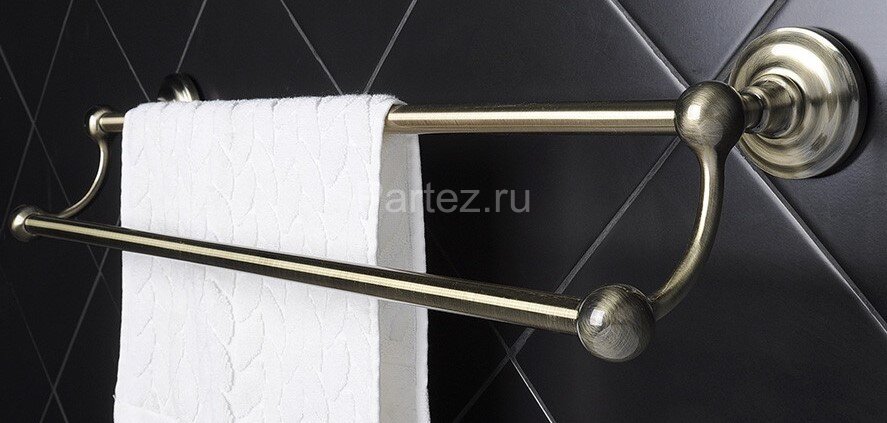 Полотенцедержатель Fixen Retro трубчатый двойной, бронза (FX-83802 )